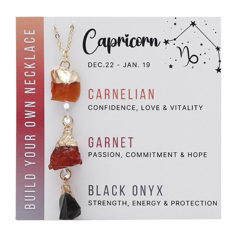 Zodiac Gemstone Charm Necklace