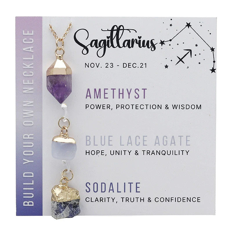 Zodiac Gemstone Charm Necklace