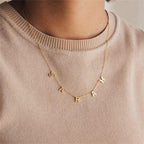 Spaced Letter Stainless Steel Necklace