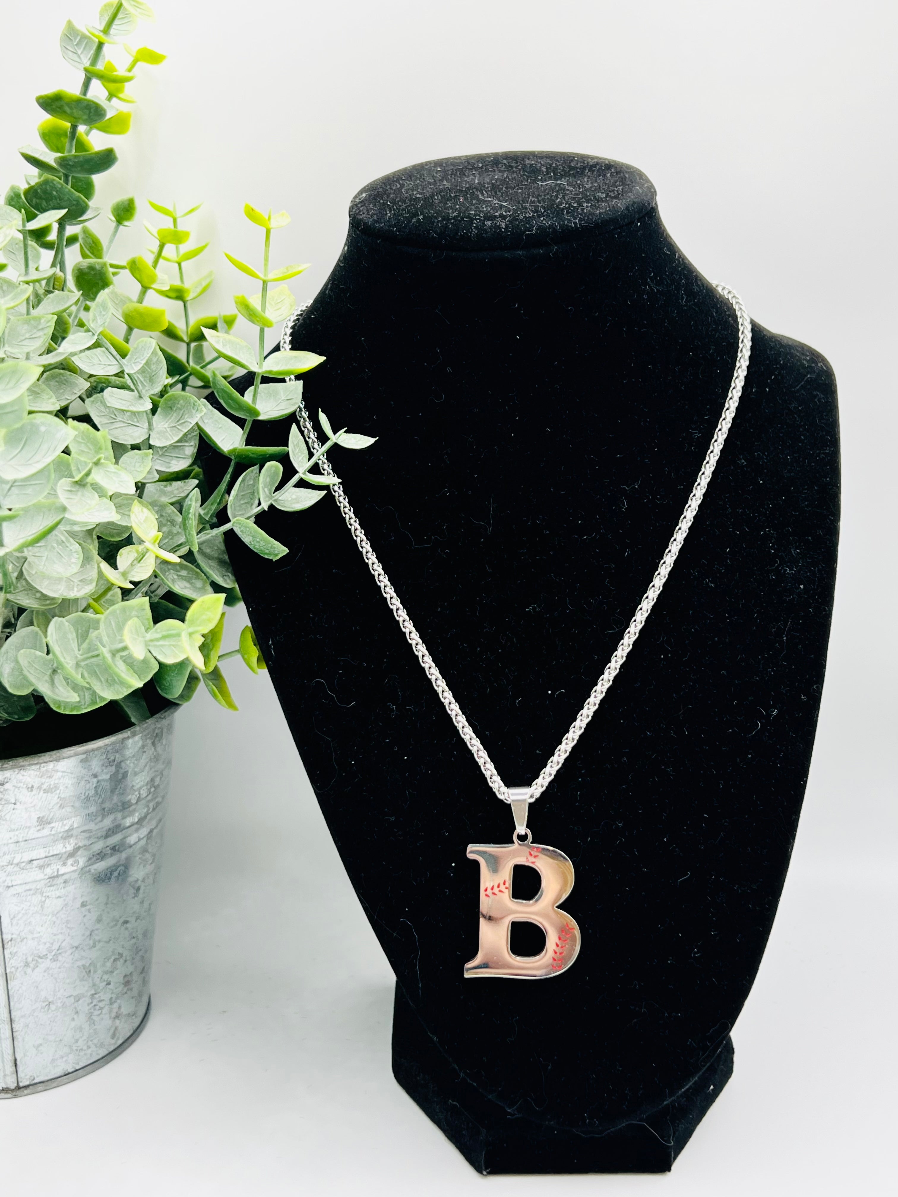 RERUN: Baseball Initial Pendant Necklace