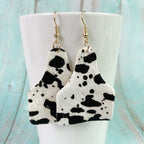 *RTS*  Cow Tag Leather Earrings