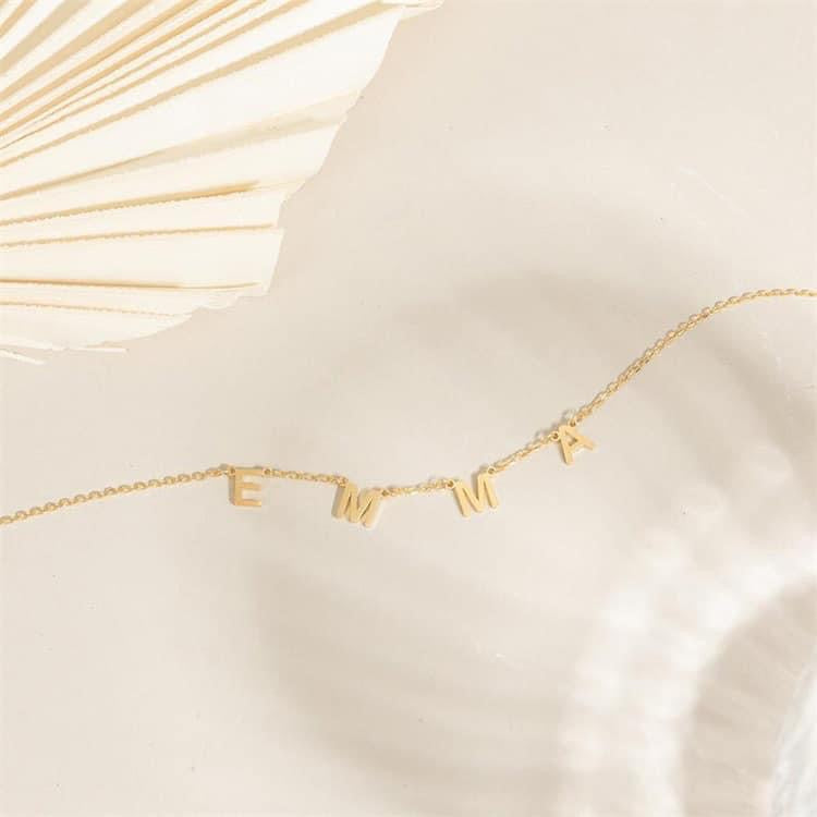 Spaced Letter Stainless Steel Necklace