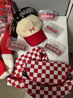 Red and White Checkered Oversized Bum Bag