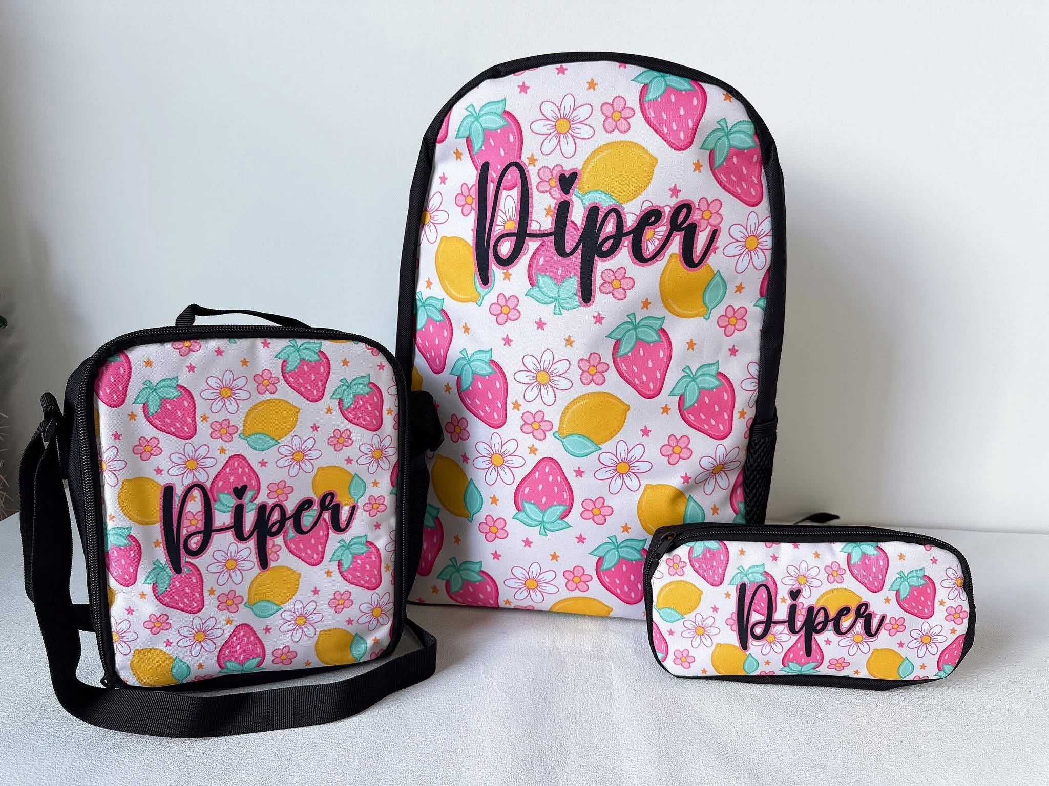 Book Bag, Lunch Pail, Pencil Case SET