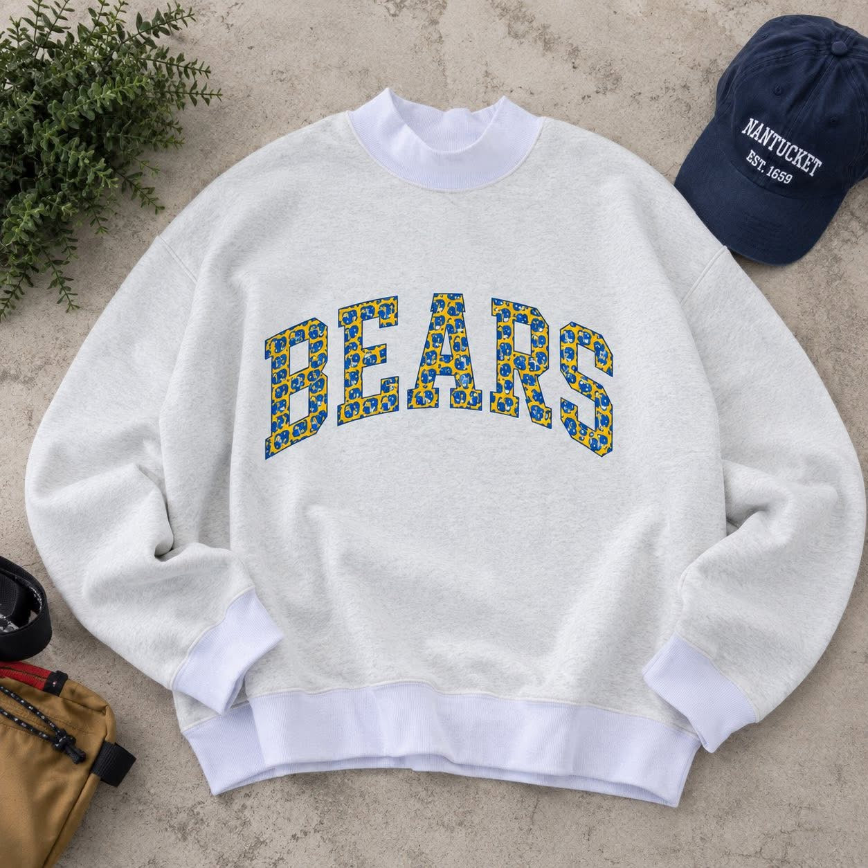 Reversible Varsity Mock Neck Sweater
