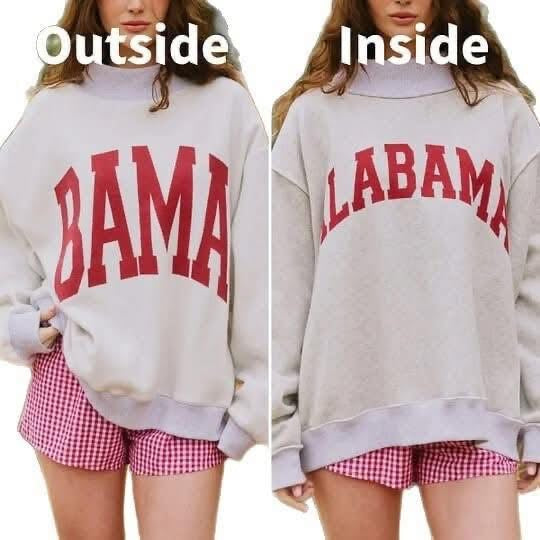 Reversible Varsity Mock Neck Sweater