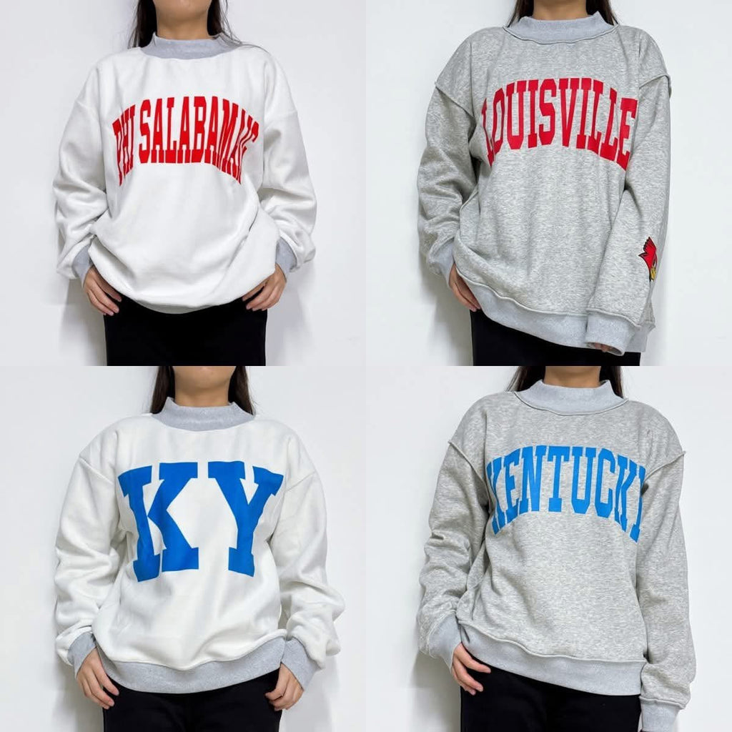Reversible Varsity Mock Neck Sweater