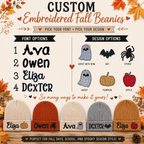 Preorder: Fully Customizable Embroidered Fall Beanies